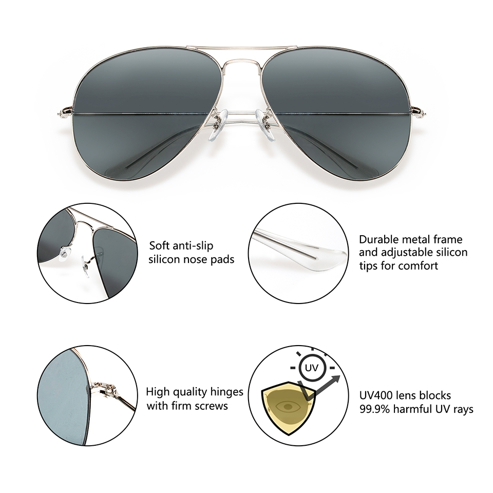 ESNBIE RT 3025 Phi Công Gương  - đánh giá và giá Sunglasses Aviator Polarized
